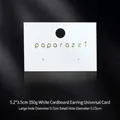 White 350g cardstock earring display card with green paparazzi text 5.2x3.5cm - 5.2*3.5cm 350g