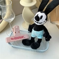 Close-up of blue wire storage basket with pink clip and black plush rabbit on a desk - Light Blue