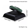 Black faux leather jewelry display stand for bracelets with slanted square base 8.6cm - Beveled Square Bracelet Holder (Black)