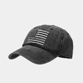 Vintage washed dark grey cotton baseball cap with Let's Go Brandon embroidery - Let's Go Brandon Black Flag Black