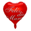 18 inch red heart foil balloon with Spanish Feliz día Mamá text for Mother Day - 18 Inch Red Handwritten Heart Happy Mother's Day (BTX015)