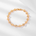 Eleganter vergoldeter Dreiecks-Anhänger-Armreif mit weißen Zirkonia für Damen - Texturierter Dreiecksstil (SL044)