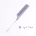 Pettine professionale a coda grigio chiaro con denti fitti e manico sottile in metallo - Argento
