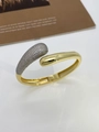 Chic gold-plated copper teardrop cuff bracelet with shimmering zircon pave setting - Bangle / Two Colors