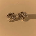 Pendientes de plata con forma de brócoli en metal pulido y diseño de árbol texturizado - Plata (PDE2564)