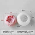White silicone flower mold for DIY candles and soaps with realistic layered petals - Pink Flower Style (J-5193)