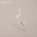 Transparent acrylic antler Christmas ornament with gold sequins, size 15x10cm - Antler