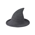 Classic black pointed witch hat for Halloween with breathable woven mesh texture - M (56-59cm) / Dark Gray