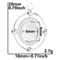 Dimensions détaillées du pendentif en acier argenté avec cadre de 20x18mm de taille - Couleur Acier