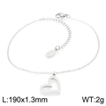 Minimalistisches Herz-Armband aus Silber-Edelstahl, Länge 190mm und Gewicht 2g - Stahlfarbenes Herz Armband (KB144506-KLX)