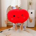 Grande peluche pomme rouge avec broderie mignonne et jambes pour décoration intérieure - 35cm