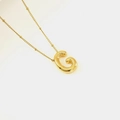 3D balloon-style letter G pendant necklace in polished gold finish with beaded chain - Letter G(S-P062-G)