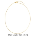 Gold plated snake chain necklace with lobster clasp and adjustable bead, 48cm length - Necklace