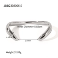 Brazalete abierto plateado con diseño ondulado en acero inoxidable para mujer JDB2308006-S - Plateado