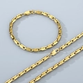 Conjunto de collar y pulsera de acero de titanio dorado con cadena en forma de U - Pulsera 4.5mmx21cm / Dorado