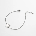 Minimalist stainless steel bracelet with tropical palm tree pendant and lobster clasp - Coconut Tree / Steel