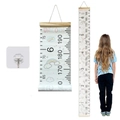 Unicorn kids growth chart with wood frame, fabric height ruler for nursery wall decor - Rainbow Unicorn