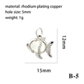 Fish pendant with white crystal in rhodium plated copper measuring 15mm by 12mm - Silver Fish B-5 (White)