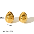 Pendientes de gota en acero inoxidable pulido dorado 14mm x 11mm sobre fondo blanco - Cierre de Oreja de Gota de Agua Pulido de Doble Cara / Dorado