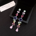 48# Argento-Multicolore-Goccia Quadrata (Perno Argento 925)