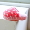 Pink plush dog toy with white polka dots, durable chew toy for small puppy breed - Pink Polka Dot Slipper