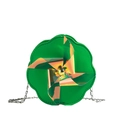 Petit sac fleuri vert pour enfant avec moulin à vent arc-en-ciel et bandoulière chaîne - Vert