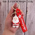 Santa Claus PVC keychain with red strap and gold hardware for Christmas gift - Santa Claus-10