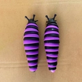 Cute flexible purple and black slug fidget toy for kids, colorful caterpillar ornament - Large Size Black Purple Slug (18.5cm) (No Box)