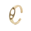 Anello aperto in rame dorato da donna con design classico a maglia a naso di maiale - Naso di Maiale Classico / Oro