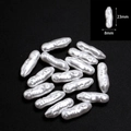 Irregular triangular white ABS imitation pearl beads with smooth finish in 23mm size - Long Bar Style (23mm*8mm)
