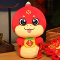 Peluche mascotte serpente rosso con cachi portafortuna per il Capodanno cinese 2025 - Serpente Cachi Fortunato / 23-25cm