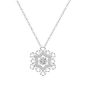 Funkelnde S925 Sterlingsilber Schneeflocken Halskette mit Zirkonia Steinen besetzt - Schneeflockenform / Stil 3 (Silber)