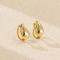 Boucles d'oreilles gouttes dorées polies en argent S925 avec une finition lisse minimaliste - Argent 925 / Or