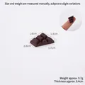 Miniature dark brown resin chocolate block for DIY crafts, 1.7x1.6cm size reference - Coffee