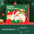 Scatola regalo di Natale con Babbo Natale in rosso e verde, 24x19,5x7cm - Babbo Natale con barba grande