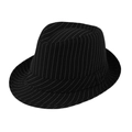 Summer fedora hat with black and white vertical stripes for sun protection - Adult Size (Approx 58cm) / Vertical Stripe-Black