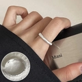 Vintage silver hollow flower bow open ring with spiral texture and adjustable band - Horizontal Spiral Texture(JZ7613)