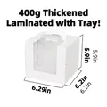White 16x16x15cm cake box with handle and clear window for desserts and gifts - 4 Inch Tall White With Tray
