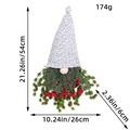 Ghirlanda di Babbo Natale con bacche rosse e dimensioni di 54 cm per 26 cm di larghezza - Gnomo albero sottosopra vecchio senza volto