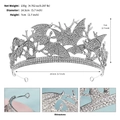 Silberne Fledermaus-Strasskrone im Gothic-Stil, Maße 14,5x7cm und Gewicht 135g Details - Silberne Fledermaus