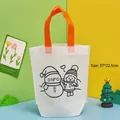 DIY Christmas coloring tote bag with snowman print, non-woven fabric, 37x22.5cm size - Snow Girl