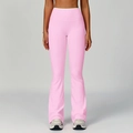 Roze flare yoga legging met hoge taille voor fitness en dagelijkse sportieve workout - S / Kersenbloesem Roze