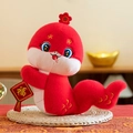 Mascotte serpente di peluche rossa per l'anno del serpente con accessorio Fu - Serpente Fu Bao / 10-12cm