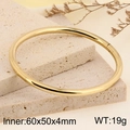 Bracciale ovale in acciaio inossidabile dorato 4mm con diametro 60x50mm - Anello Singolo (KB185436-LO) / Oro
