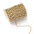 DIY gold stainless steel chain with white enamel beads for handmade jewelry making - White