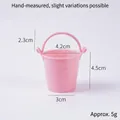 Mini seau en plastique rose pour maison de poupée et micro paysages, hauteur 4,5cm - Seau / Rose