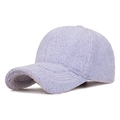 Winter lavender purple lamb wool baseball cap featuring soft fleece thermal texture - Adjustable / Light Purple