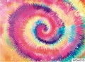 Vibrant tie-dye water transfer nail sticker featuring rainbow spiral patterns and WG4015 code - WG4015