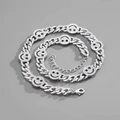 Minimalist silver Cuban chain necklace with sparkling rhinestone smiley face charms - Bracelet 18CM / Silver Smile Cuban Link - 154
