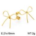 Élégantes boucles d'oreilles nœud dorées en fil d'acier inoxydable minimaliste - Style D Nœud en Fil (KE114934-KFC)